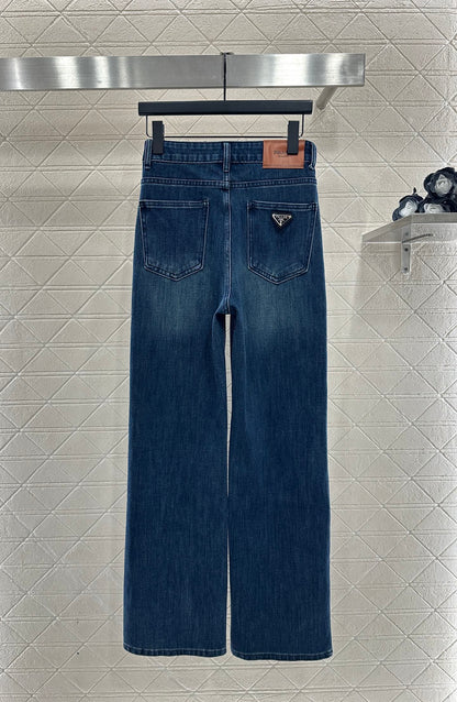 Straight leg denim pants