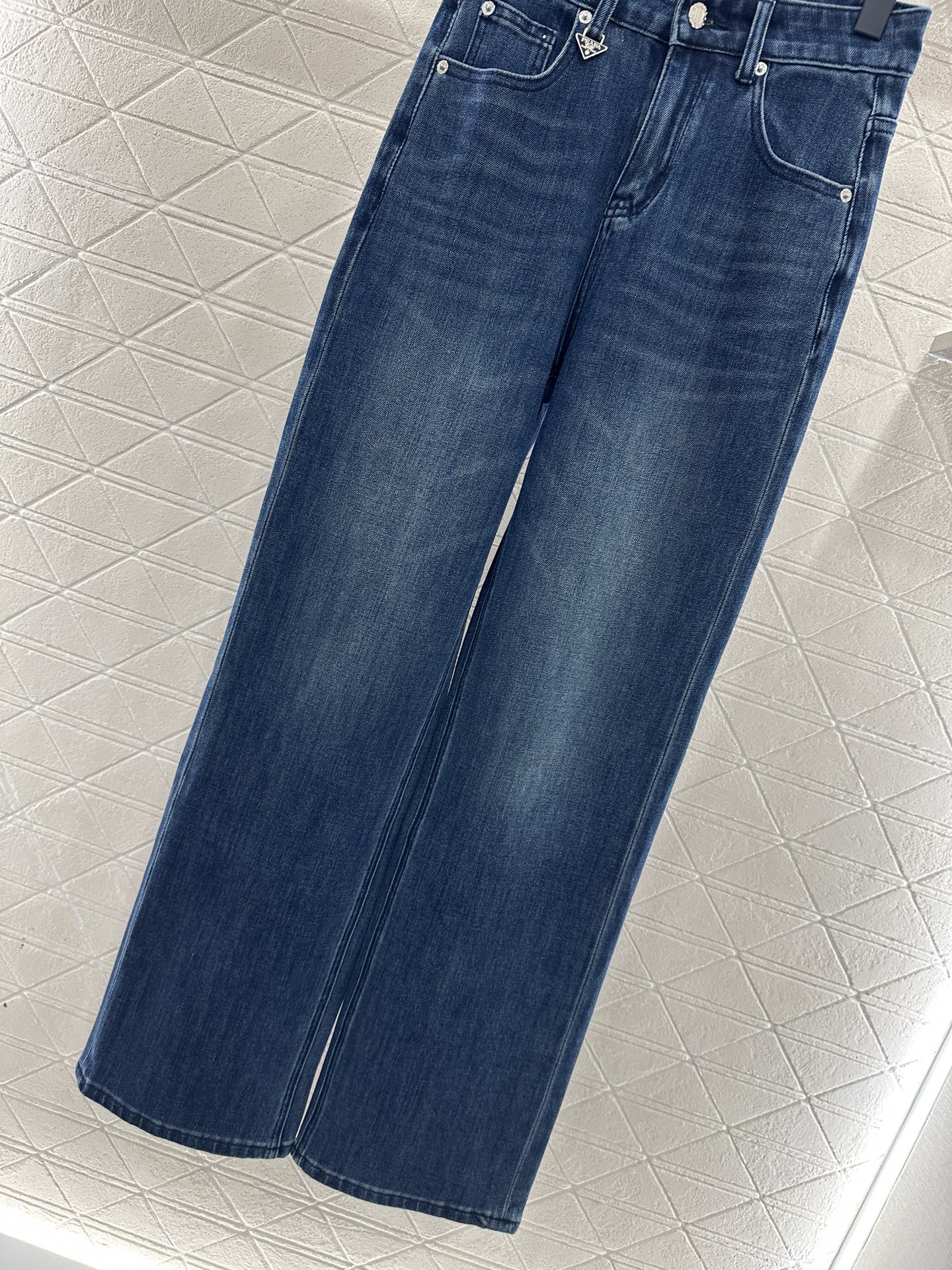 Straight leg denim pants