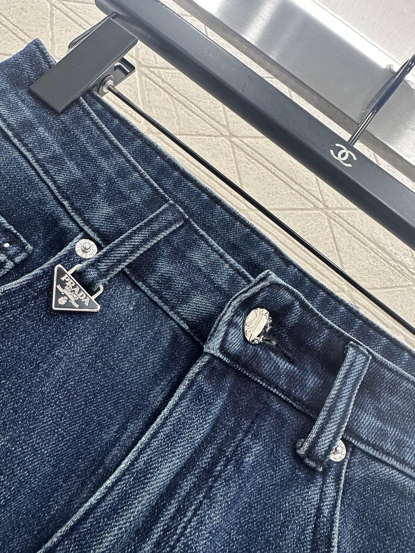 Straight leg denim pants