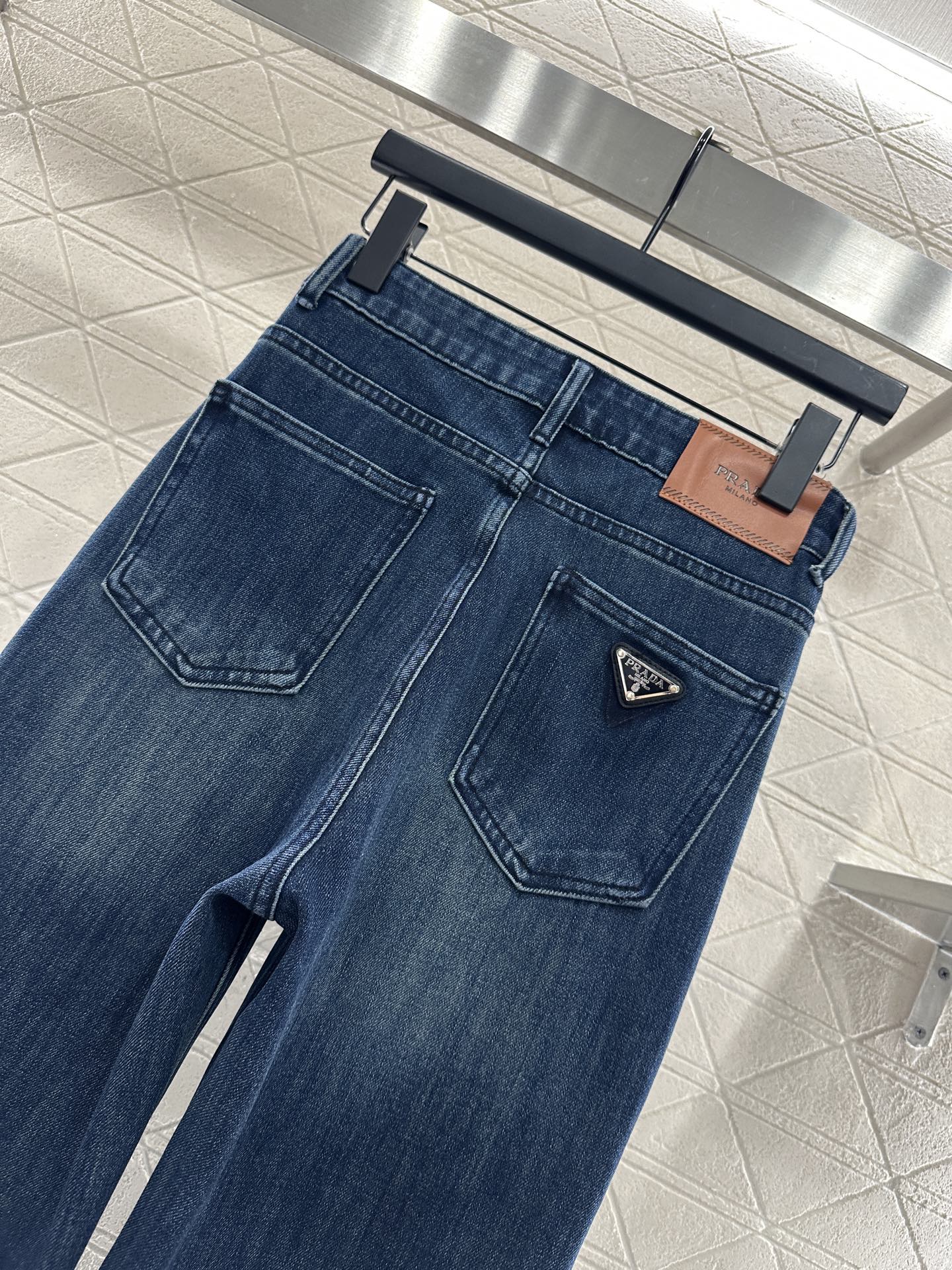 Straight leg denim pants