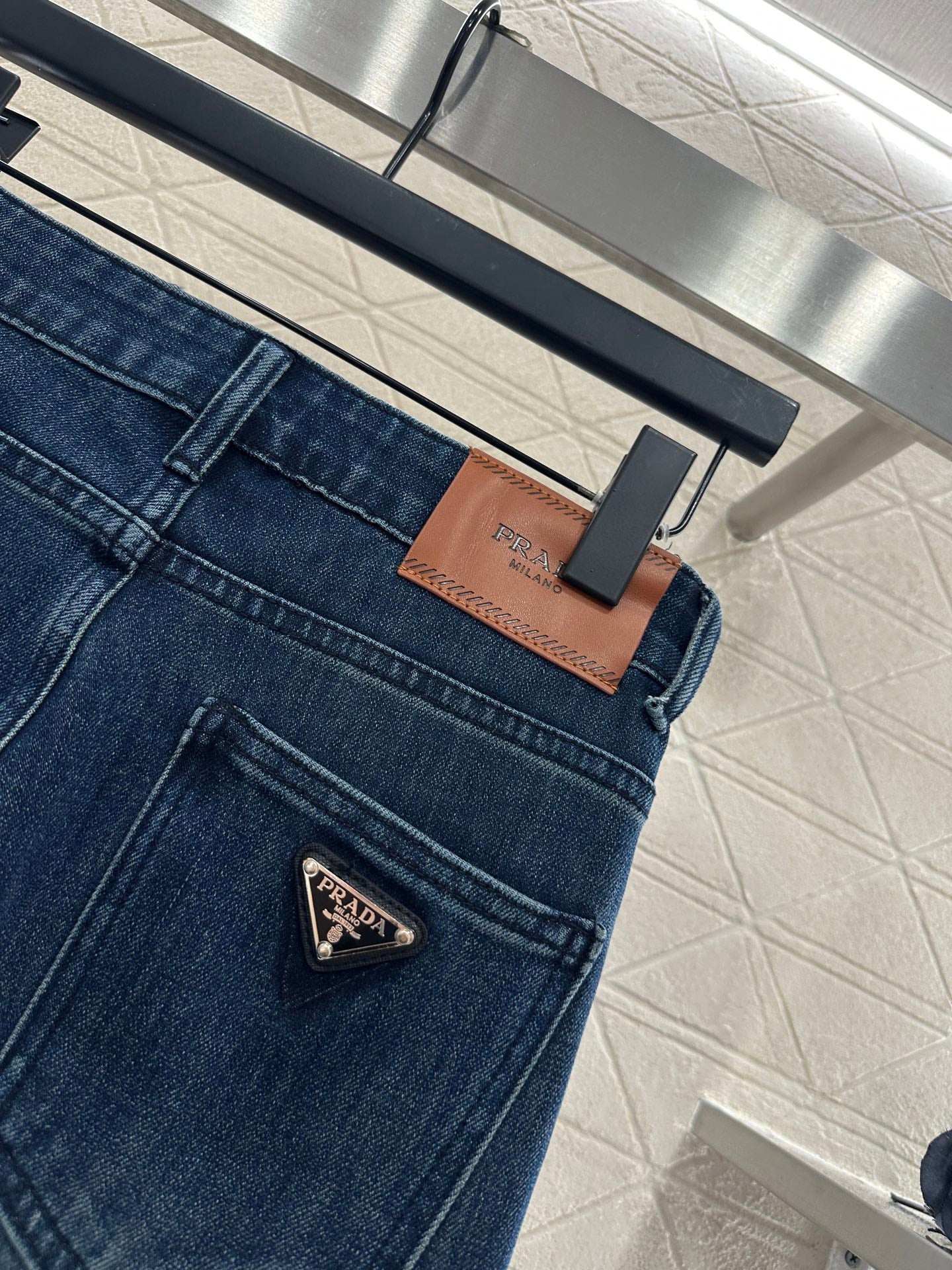 Straight leg denim pants