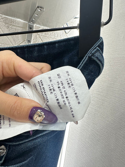 Straight leg denim pants