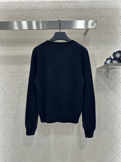 Jacquard letter knitted cardigan