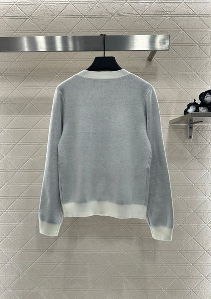 Jacquard letter knitted cardigan