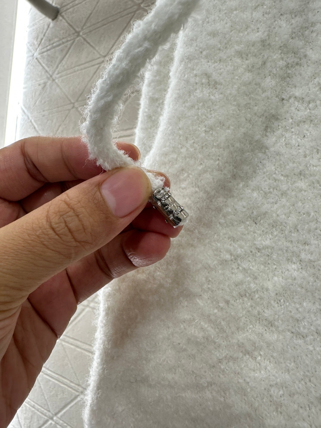 Knitted hooded zipper jacket