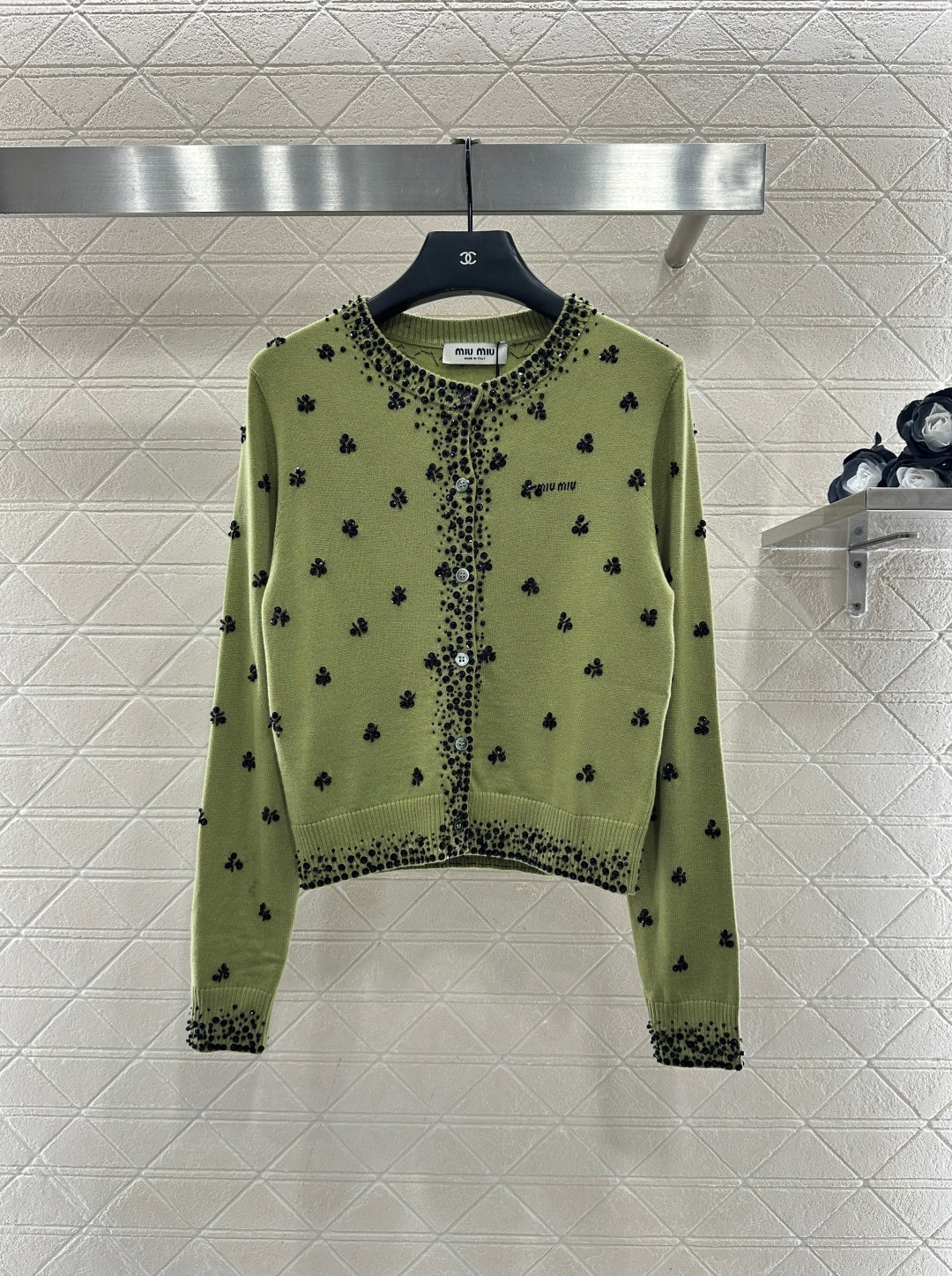 Sequin studded knitted cardigan