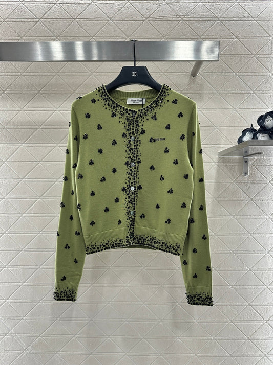 Sequin studded knitted cardigan