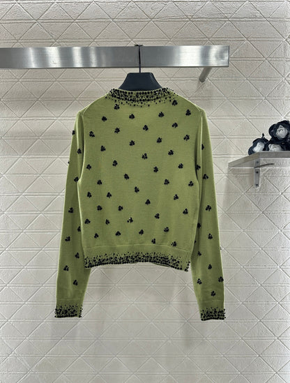 Sequin studded knitted cardigan