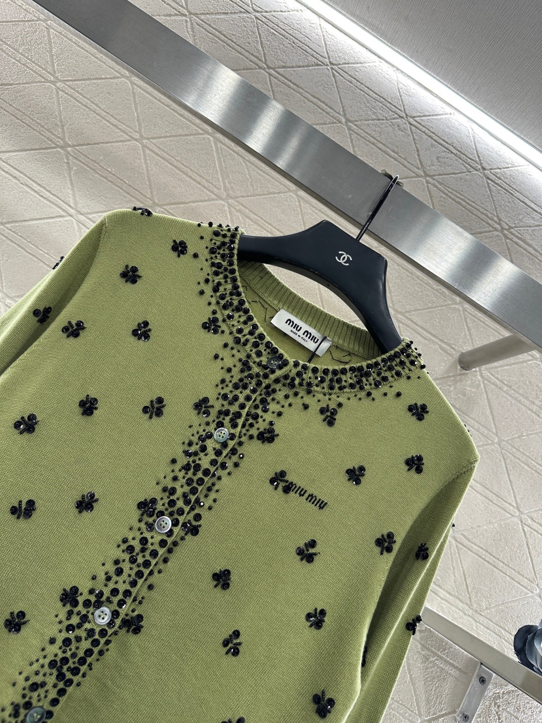 Sequin studded knitted cardigan