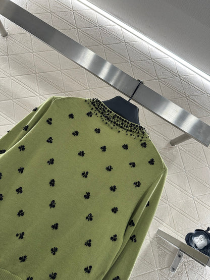 Sequin studded knitted cardigan