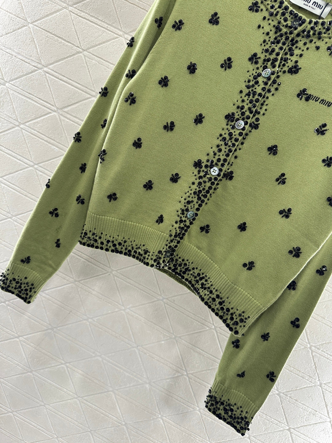 Sequin studded knitted cardigan