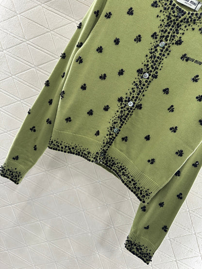 Sequin studded knitted cardigan