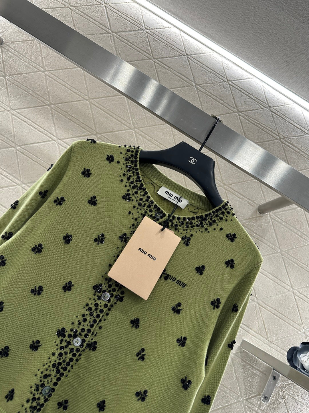 Sequin studded knitted cardigan