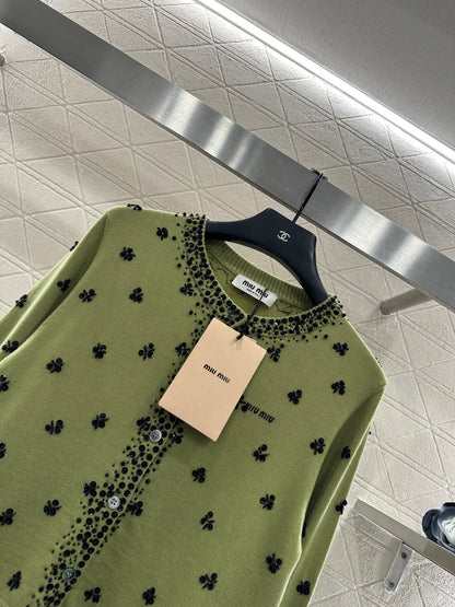 Sequin studded knitted cardigan