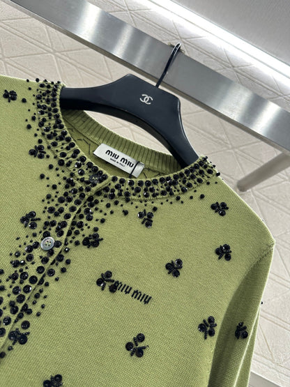 Sequin studded knitted cardigan