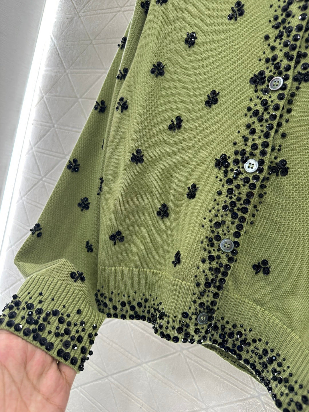 Sequin studded knitted cardigan