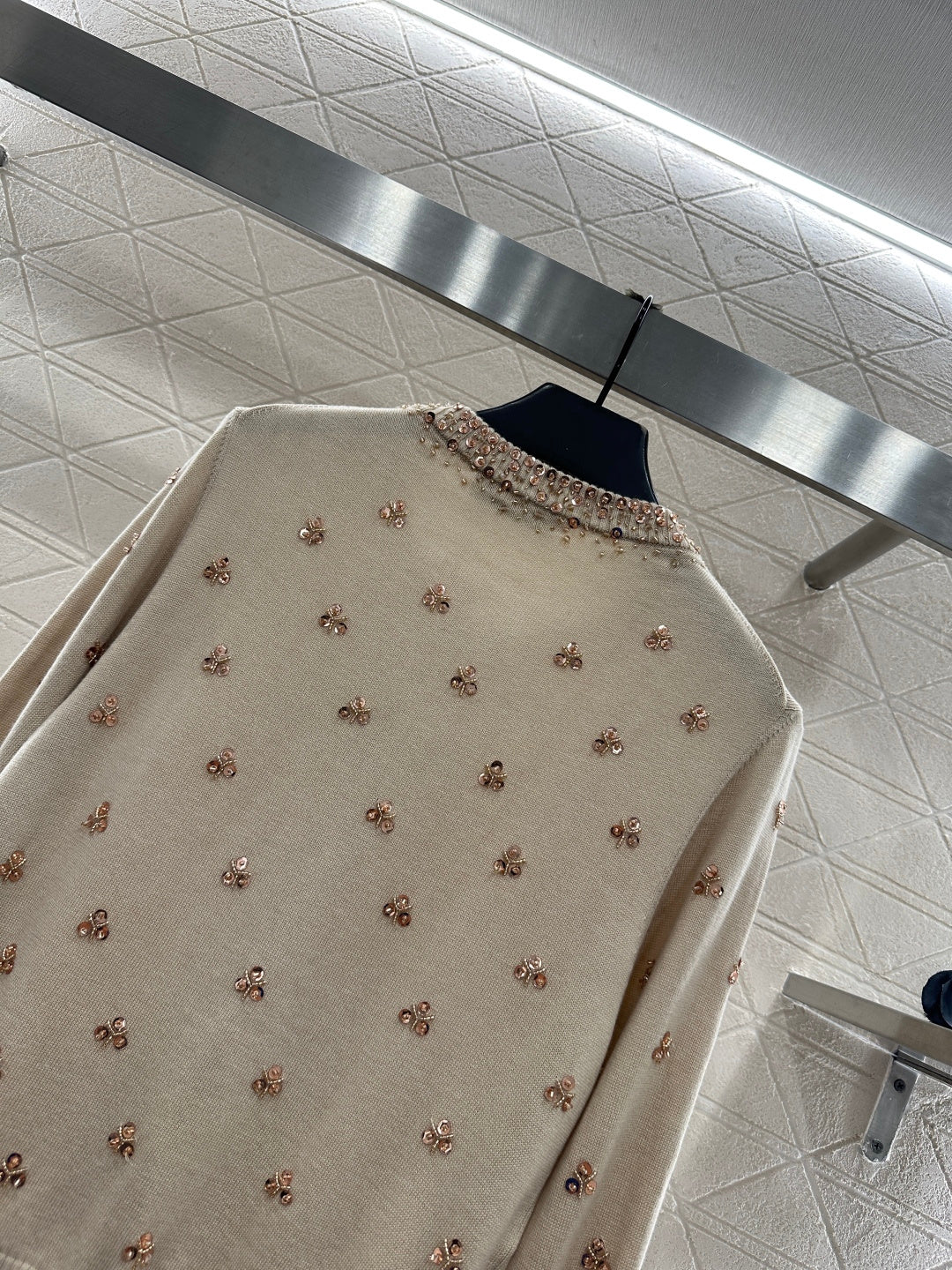 Sequin studded knitted cardigan