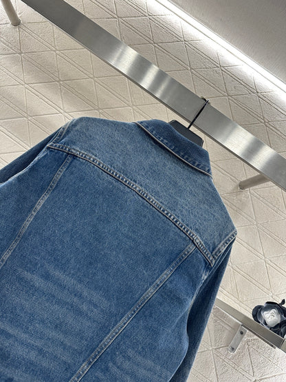 Embroidered flower denim jacket