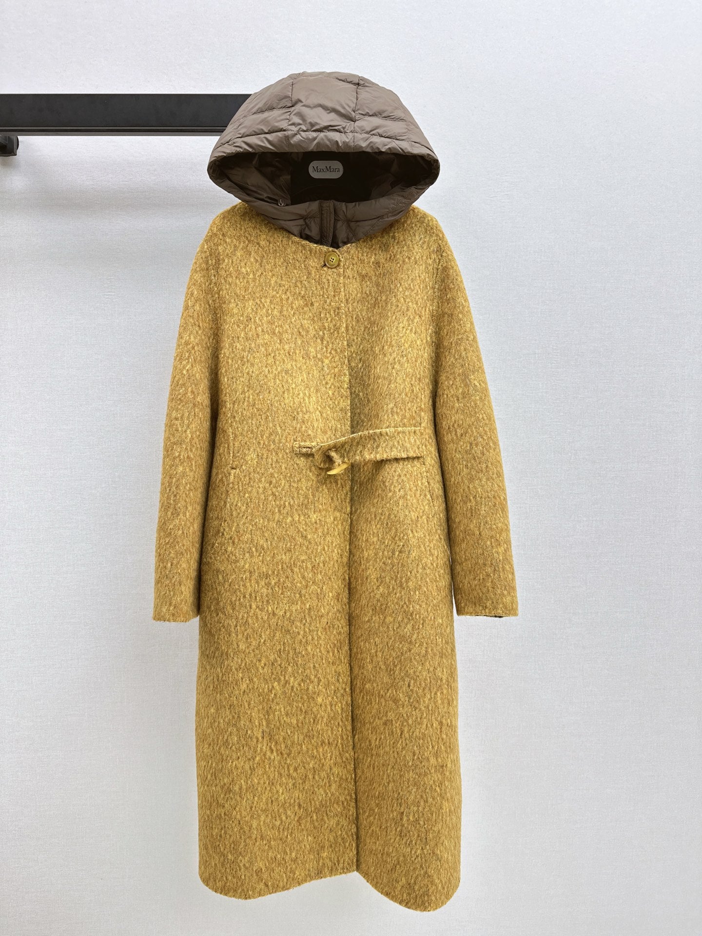 Down lined double-sided cashmere coat