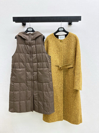 Down lined double-sided cashmere coat