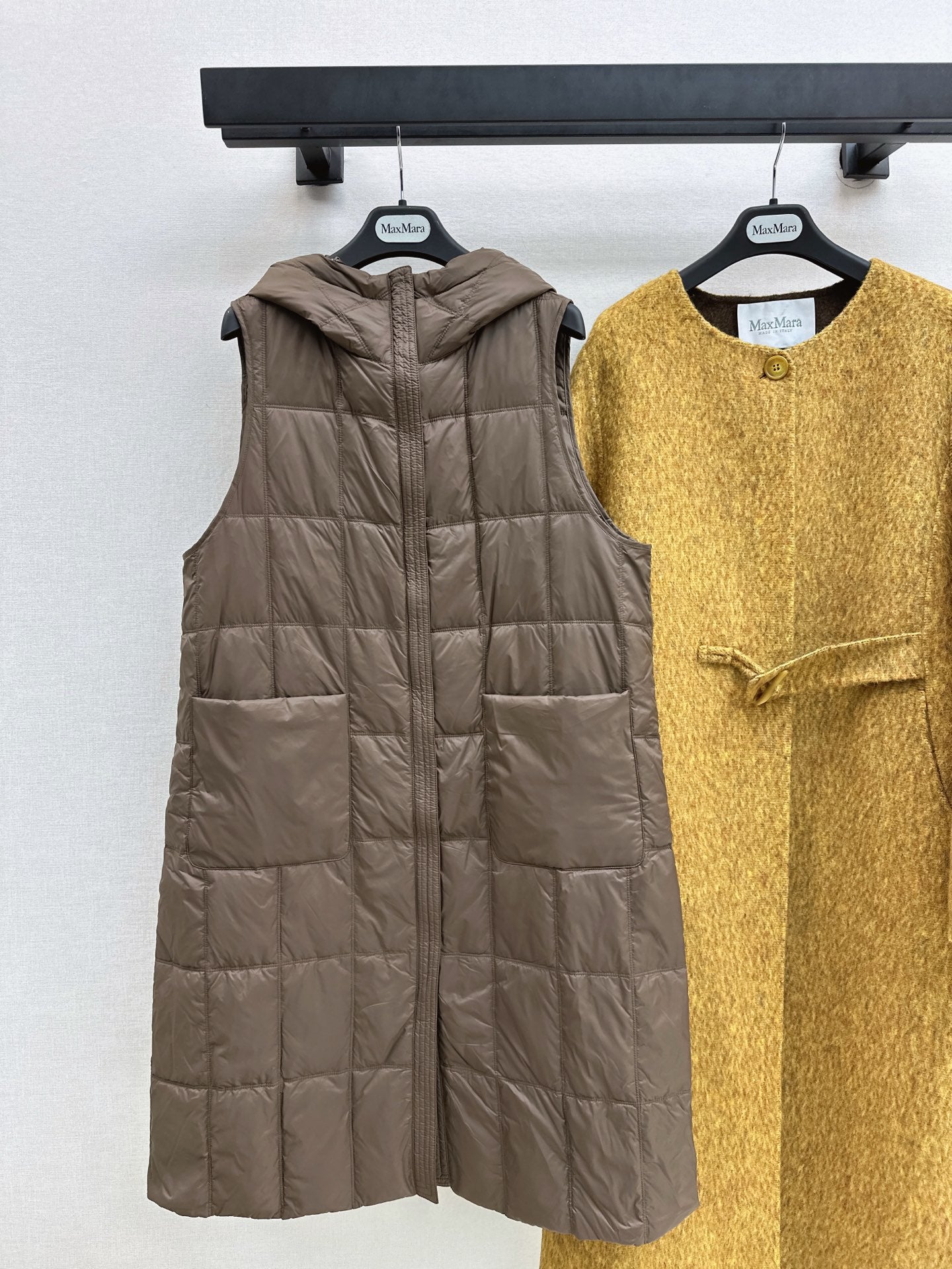 Down lined double-sided cashmere coat