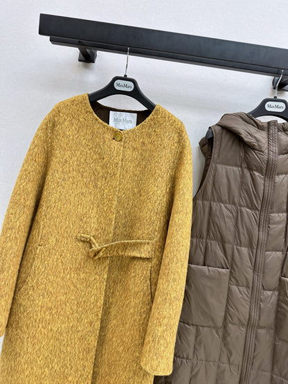 Down lined double-sided cashmere coat