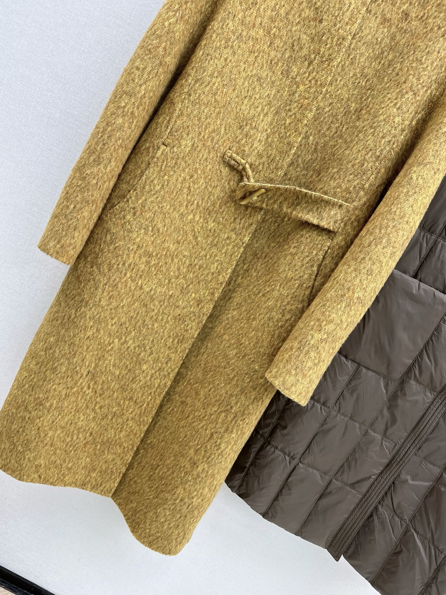 Down lined double-sided cashmere coat