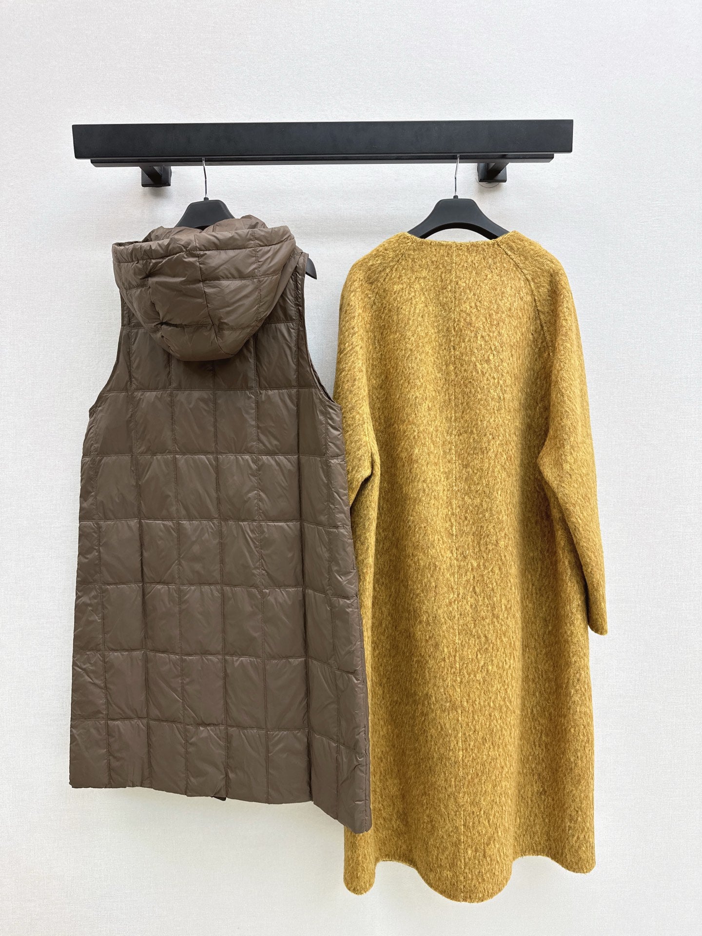 Down lined double-sided cashmere coat