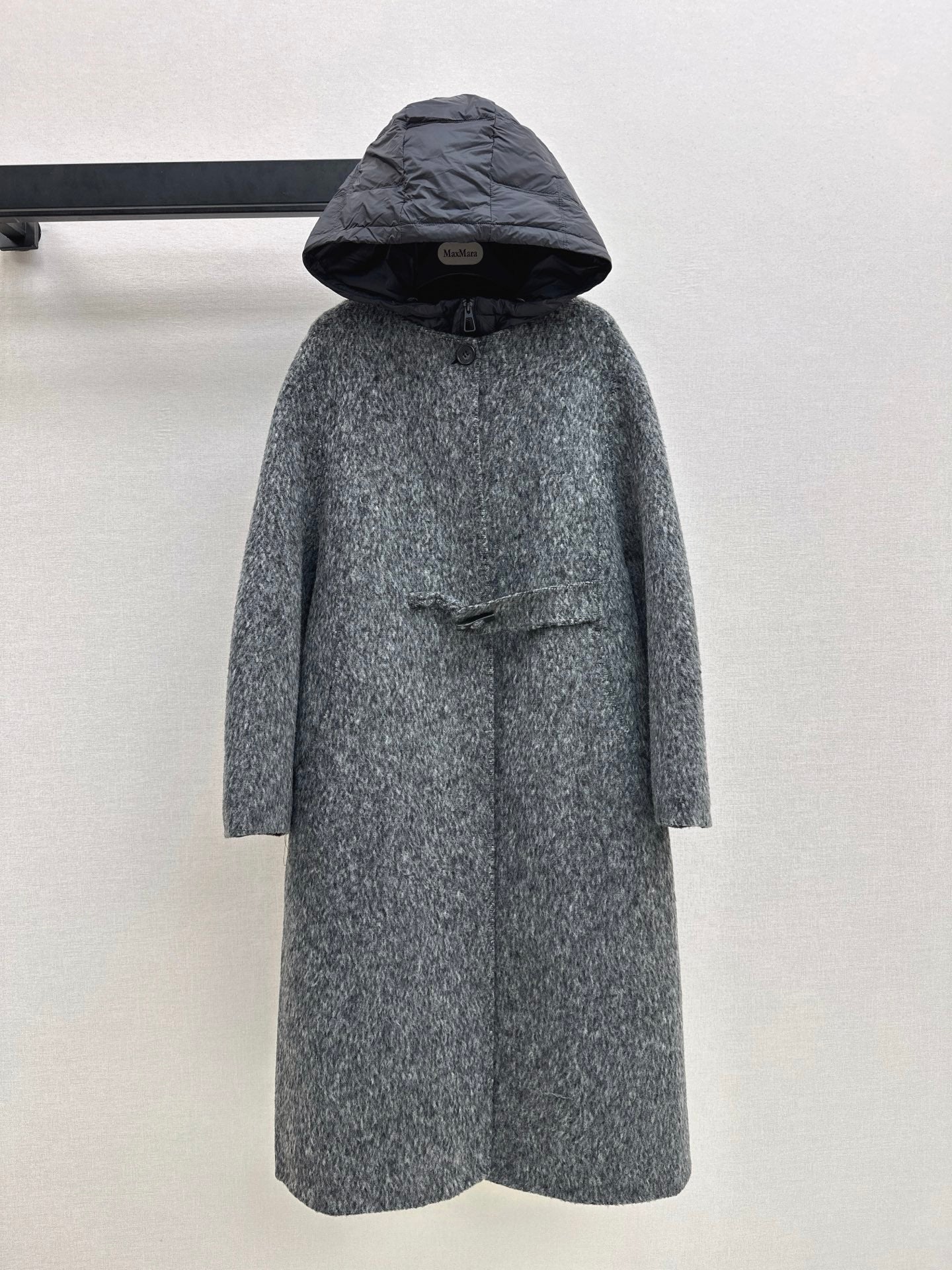 Down lined double-sided cashmere coat