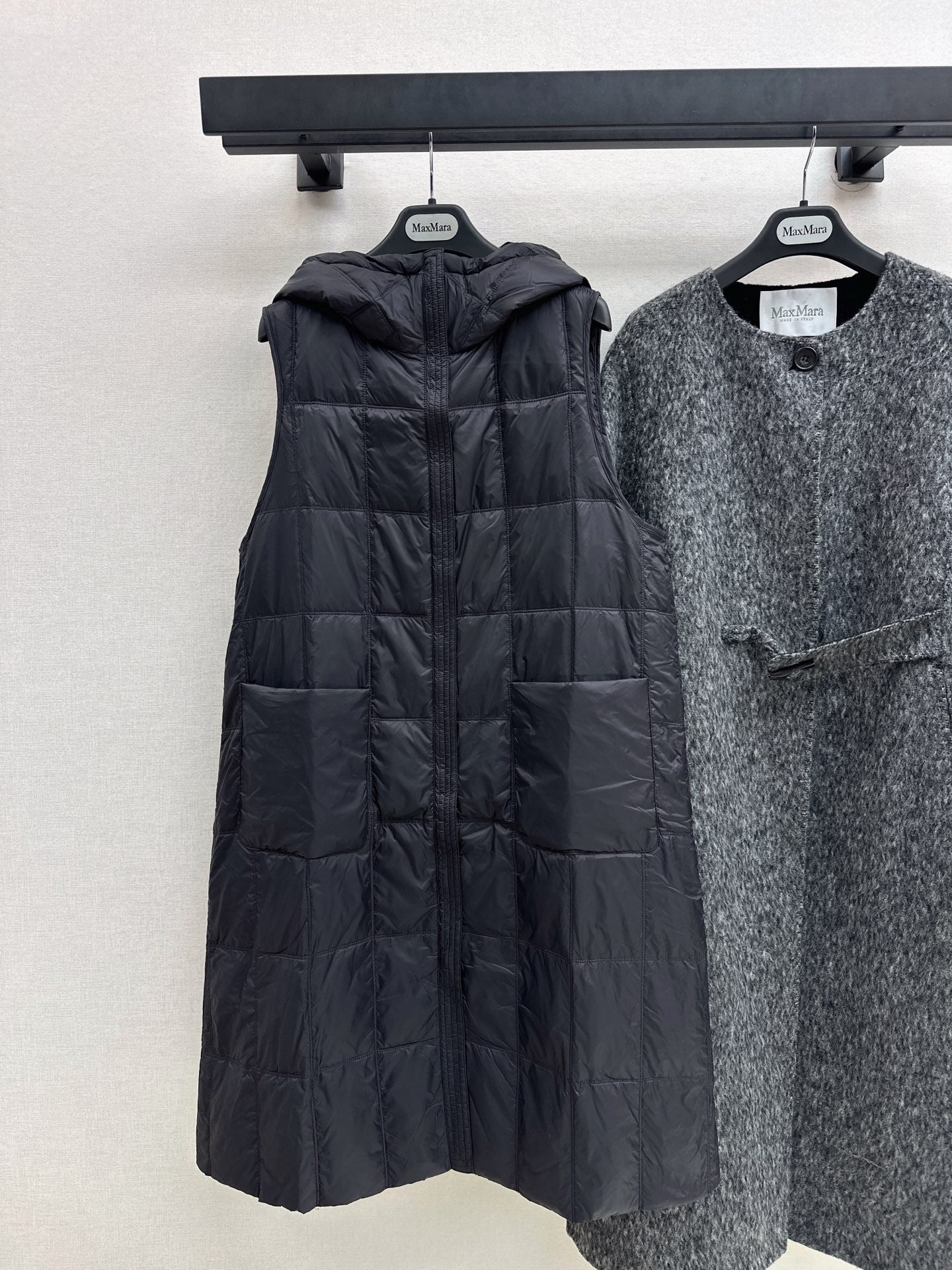 Down lined double-sided cashmere coat