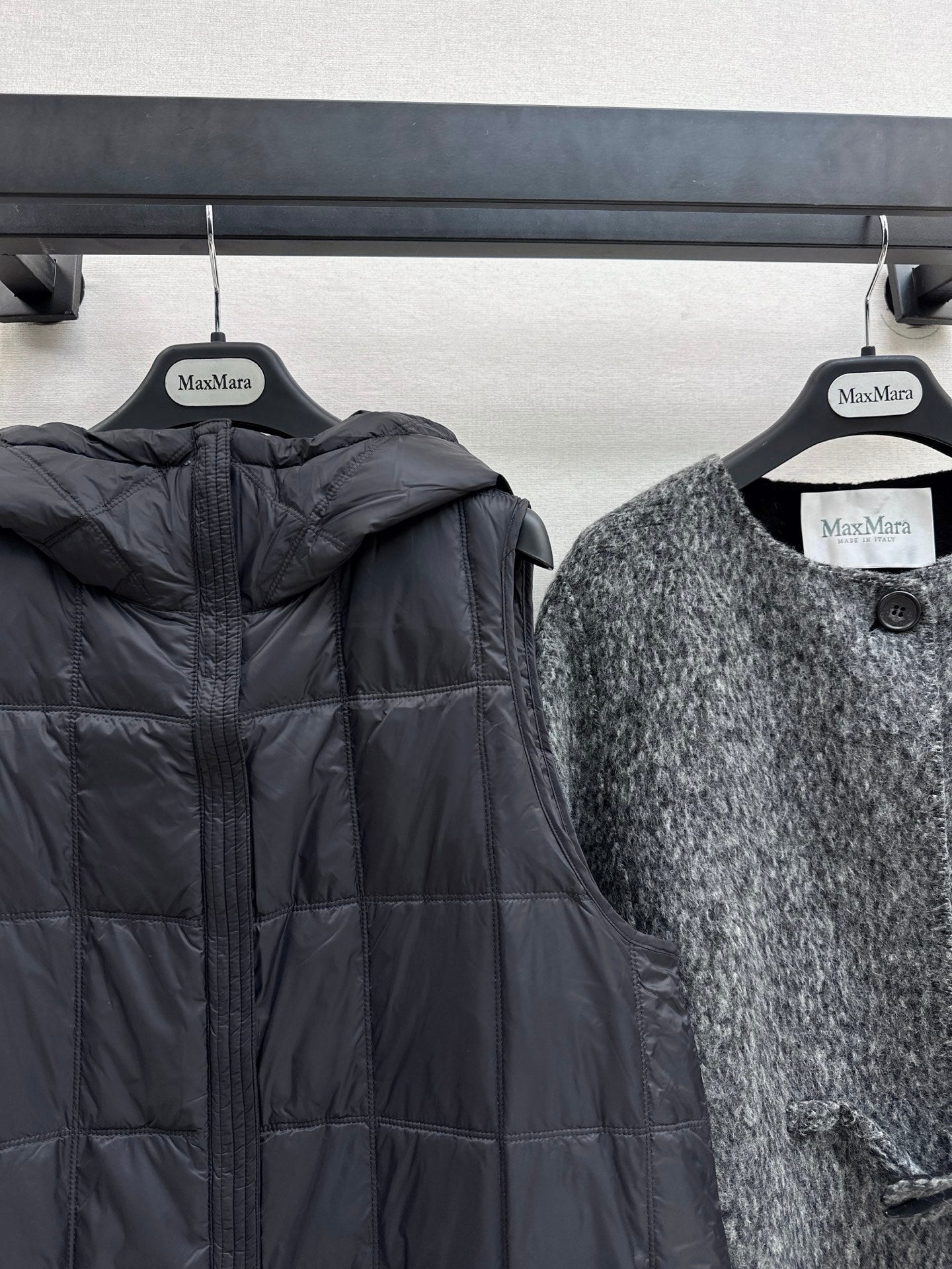 Down lined double-sided cashmere coat