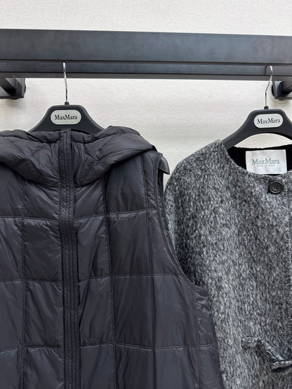 Down lined double-sided cashmere coat