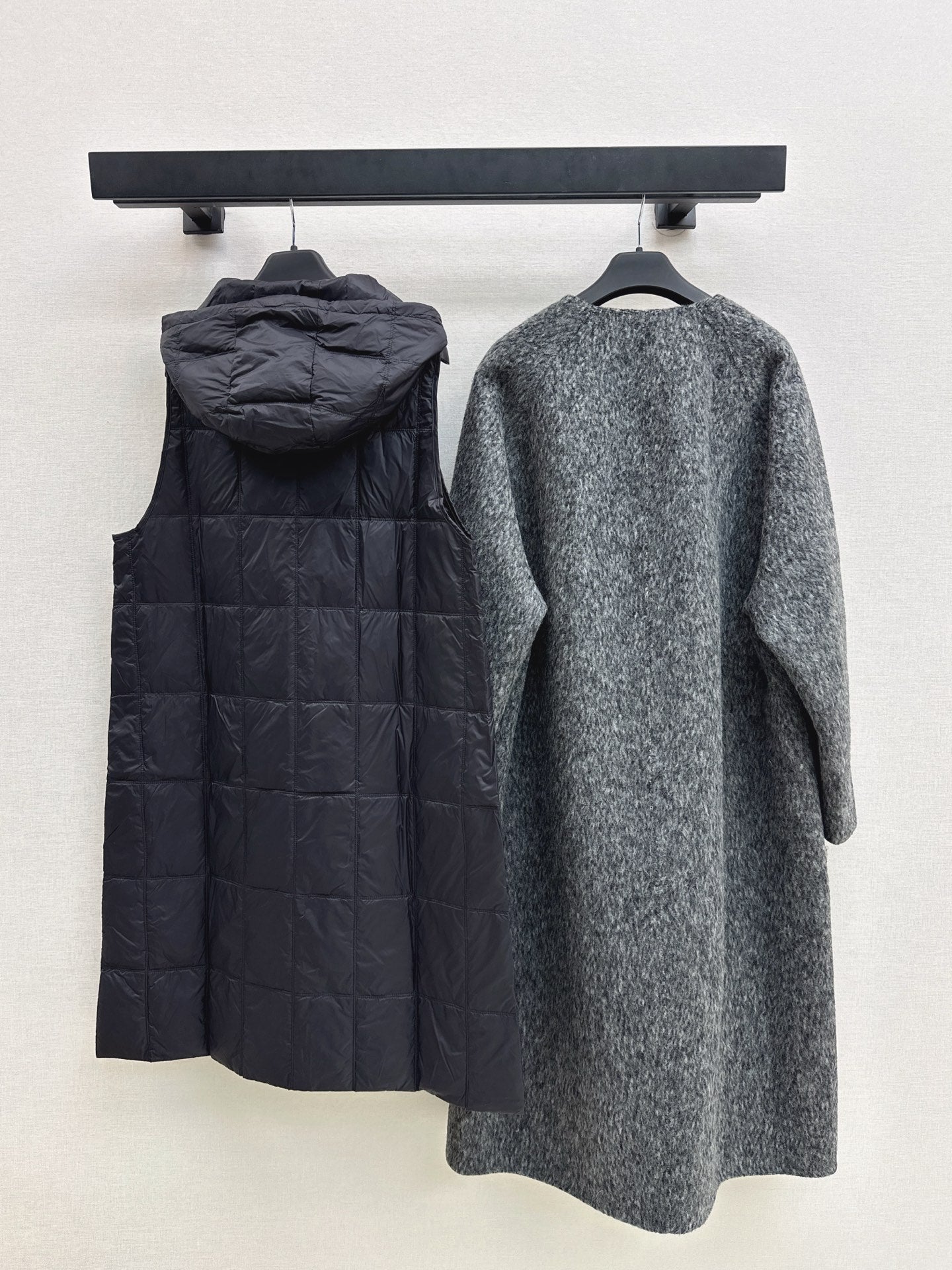 Down lined double-sided cashmere coat