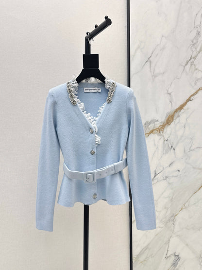 Lace V-neck Knitted Coat