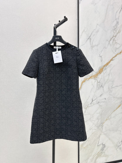 Tengge pattern H-shaped short sleeved dress