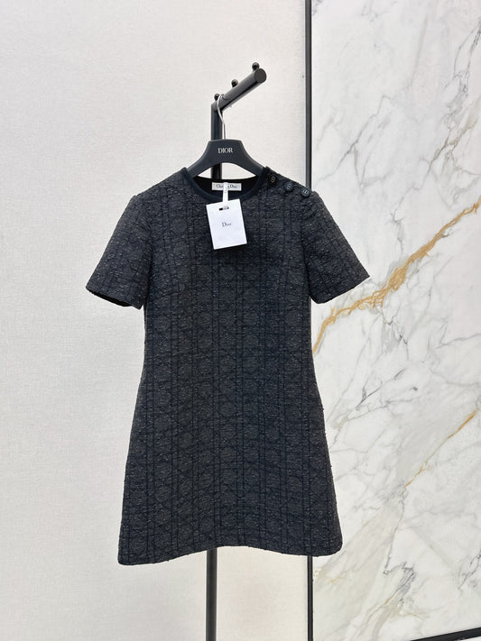 Tengge pattern H-shaped short sleeved dress