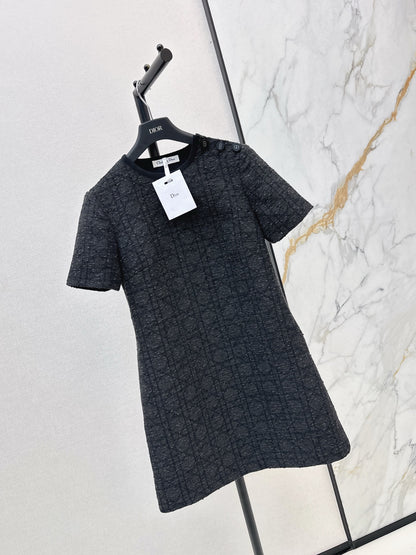 Tengge pattern H-shaped short sleeved dress