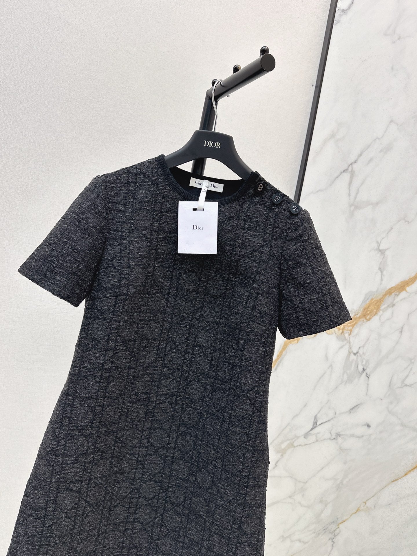 Tengge pattern H-shaped short sleeved dress