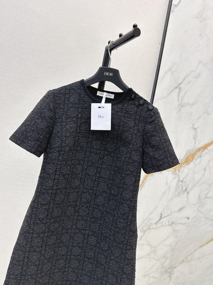 Tengge pattern H-shaped short sleeved dress