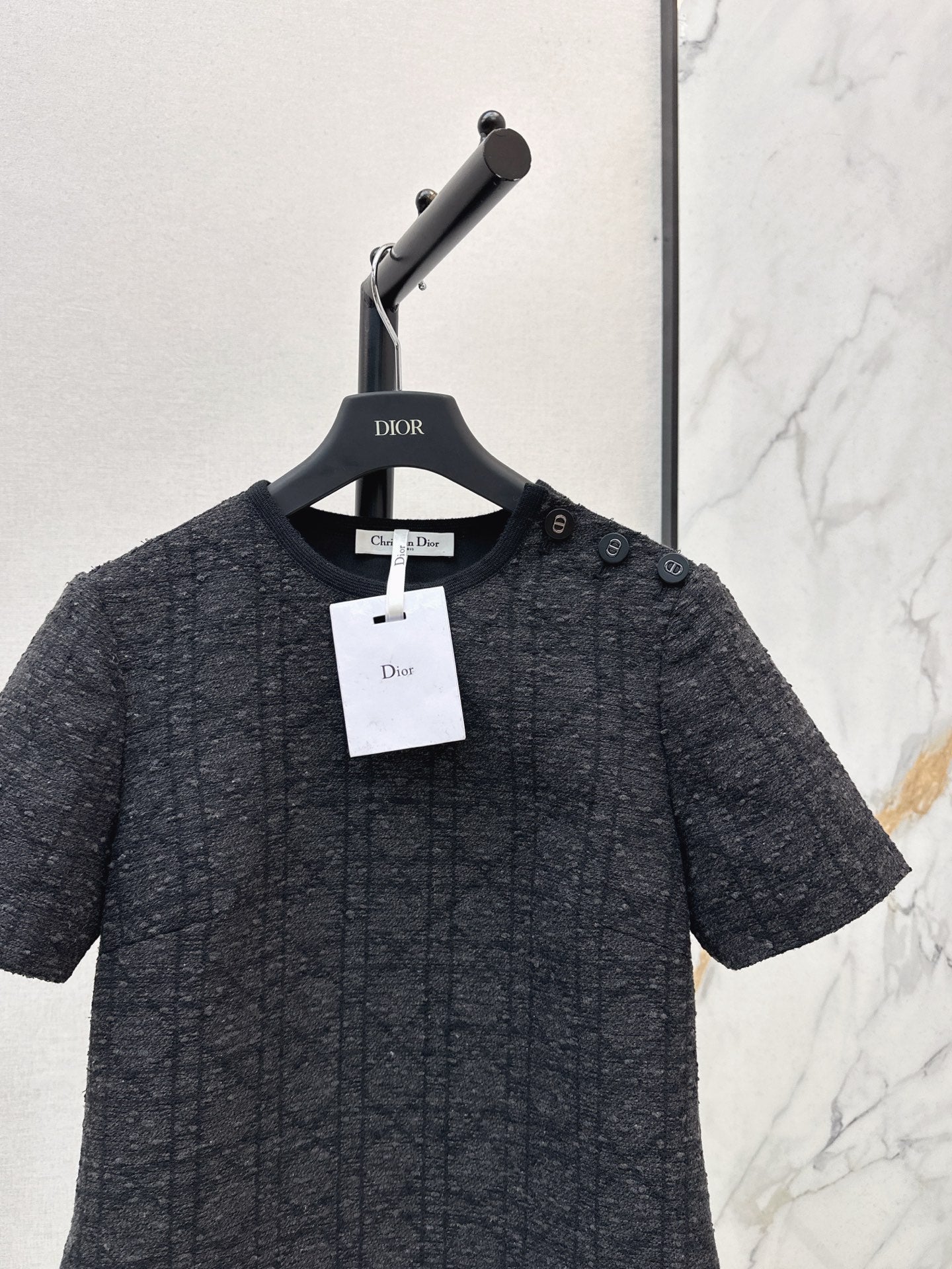 Tengge pattern H-shaped short sleeved dress