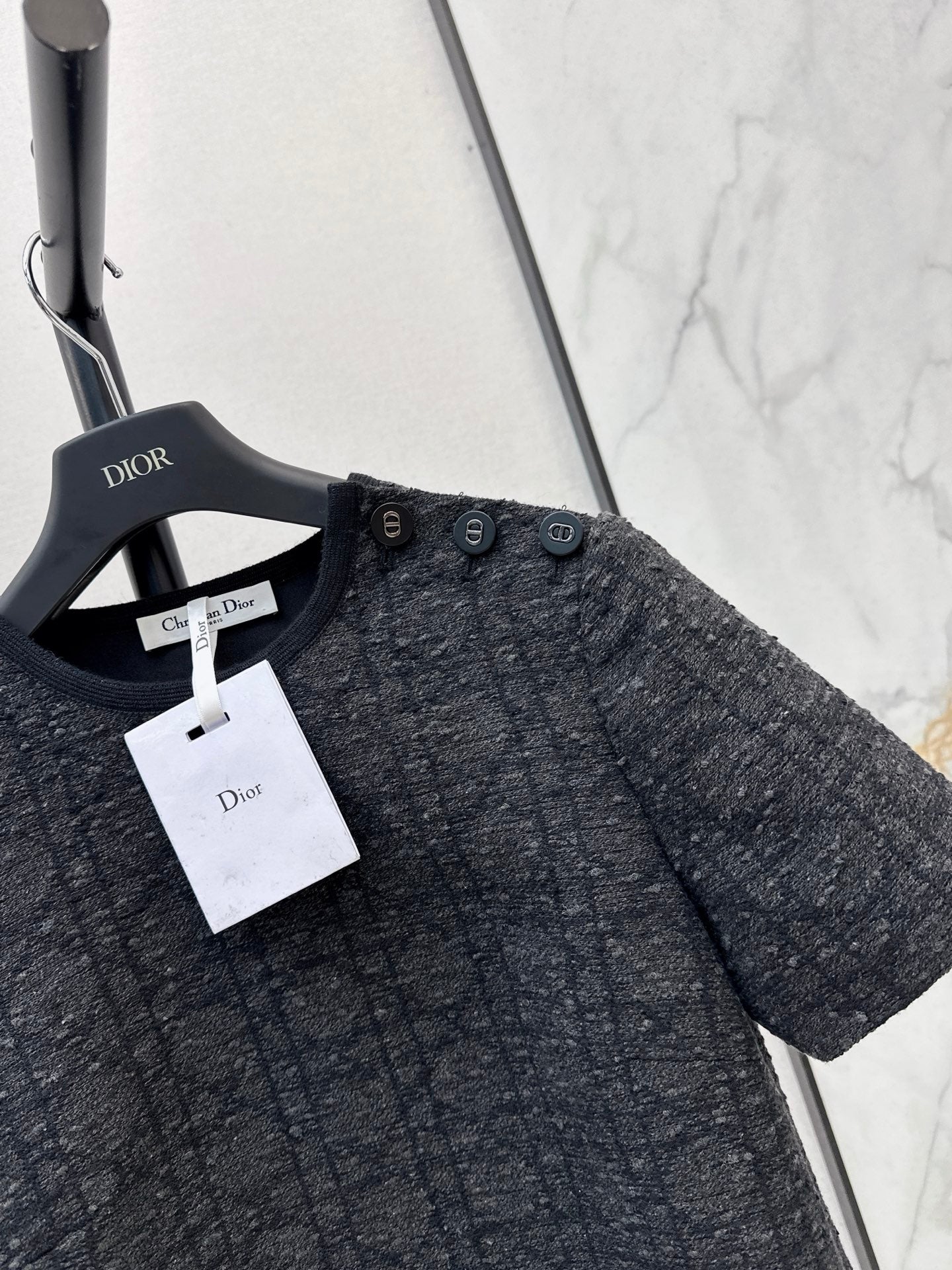 Tengge pattern H-shaped short sleeved dress