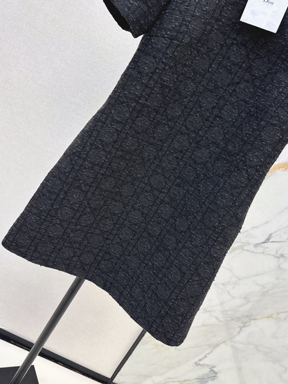 Tengge pattern H-shaped short sleeved dress