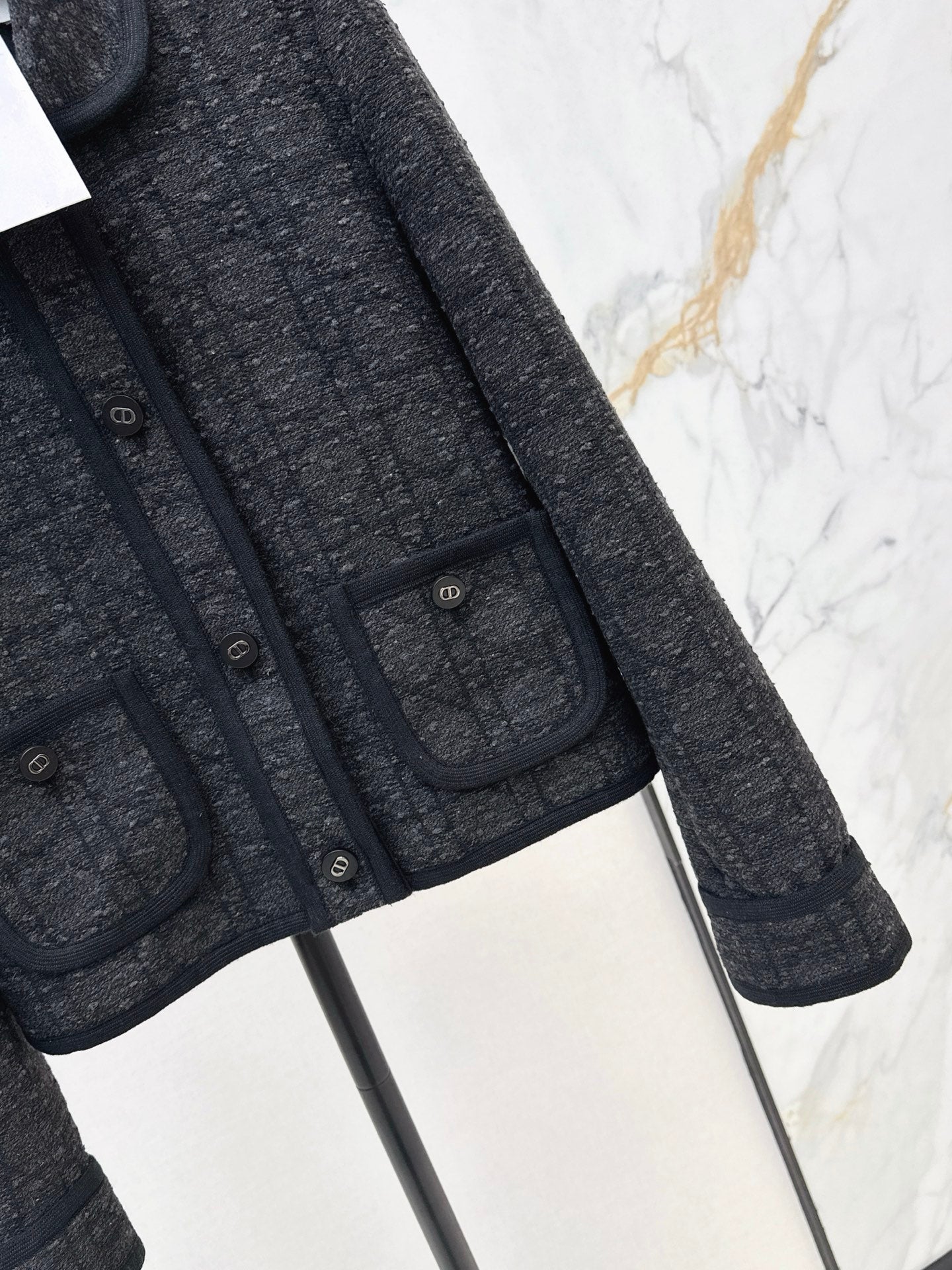 Dai Fei Teng plaid double pocket lapel jacket