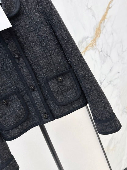 Dai Fei Teng plaid double pocket lapel jacket