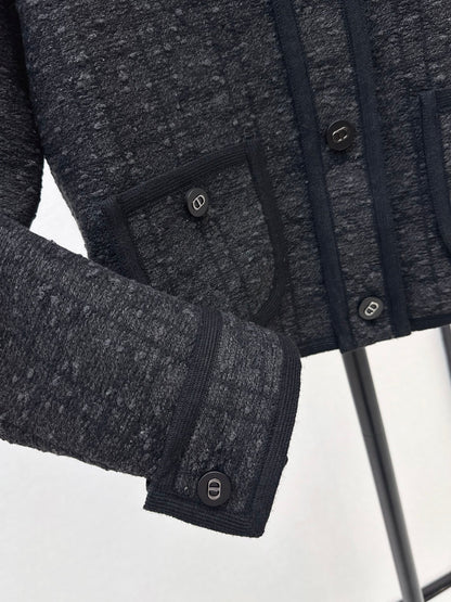 Dai Fei Teng plaid double pocket lapel jacket