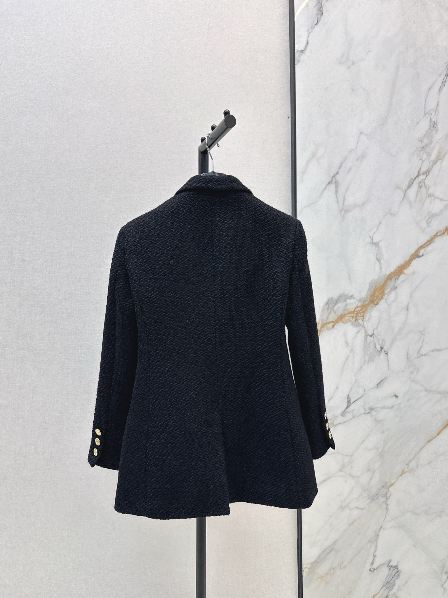 Collar and patchwork pocket suit jacket