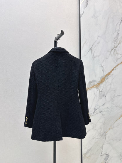 Collar and patchwork pocket suit jacket