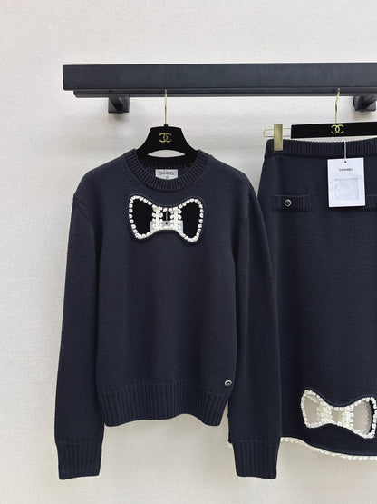 Hollow bow decoration wool set