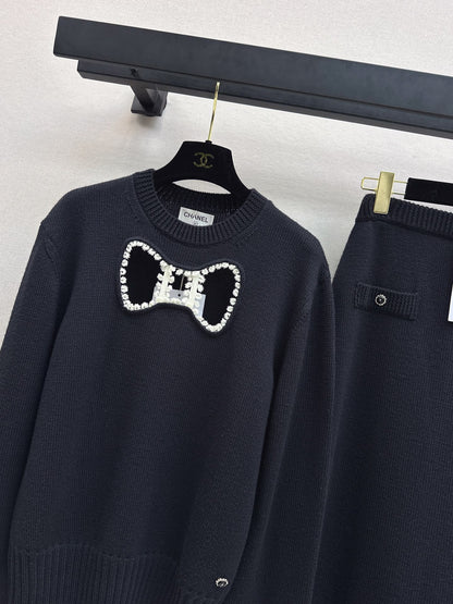 Hollow bow decoration wool set