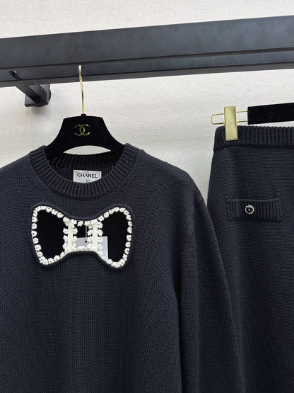 Hollow bow decoration wool set